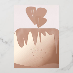 Vrijgezellenfeest met trapsgewijze kap folie uitnodiging