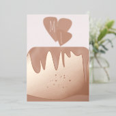 Vrijgezellenfeest met trapsgewijze kap folie uitnodiging (Staand Voorkant)