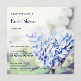 Vrijgezellenfeest met warmtegestapte blauwe hydran kaart