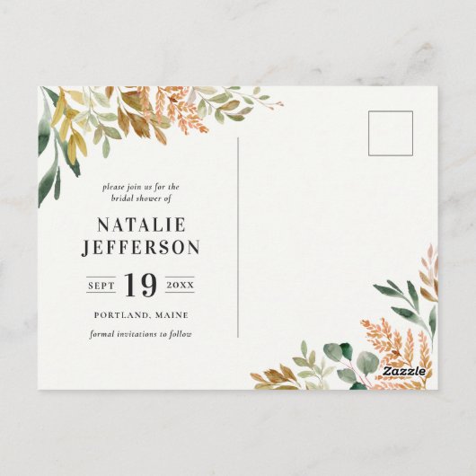 Vrijgezellenfeest met waterverf in botanische vorm briefkaart (Achterkant)