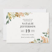 Vrijgezellenfeest met waterverf in botanische vorm kaart (Achterkant)