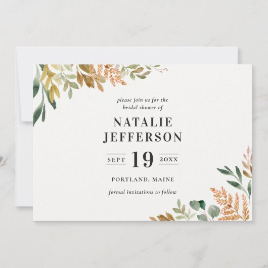 Vrijgezellenfeest met waterverf in botanische vorm kaart (Achterkant)