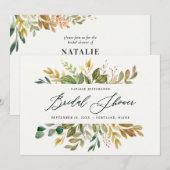 Vrijgezellenfeest met waterverf in botanische vorm kaart (Voorkant / Achterkant)