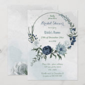 vrijgezellenfeest met witte en blauwe florengroenb kaart (Voorkant / Achterkant)