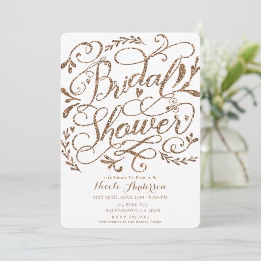 Vrijgezellenfeest met witte Roos goudroze briefter Kaart (Staand voorkant)