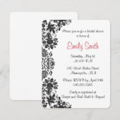 Vrijgezellenfeest met zwarte en witte Floral Damas Kaart (Voorkant / Achterkant)