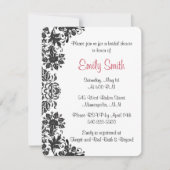 Vrijgezellenfeest met zwarte en witte Floral Damas Kaart (Voorkant)