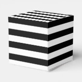 Vrijgezellenfeest met zwarte en witte streep bedankdoosjes (Achterkant)