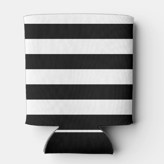 Vrijgezellenfeest met zwarte en witte streep blikjeskoeler (Achterkant)