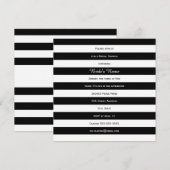 Vrijgezellenfeest met zwarte en witte streep kaart (Voorkant / Achterkant)