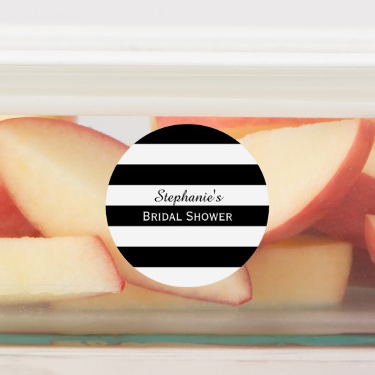 Vrijgezellenfeest met zwarte en witte streep labels (Aangebracht)