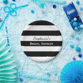 Vrijgezellenfeest met zwarte en witte streep papieren bordje (Feest)