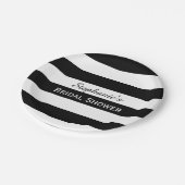Vrijgezellenfeest met zwarte en witte streep papieren bordje (Gekanteld)