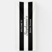 Vrijgezellenfeest met zwarte en witte streep spandoek (Verticaal)