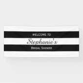 Vrijgezellenfeest met zwarte en witte streep spandoek (Horizontaal)