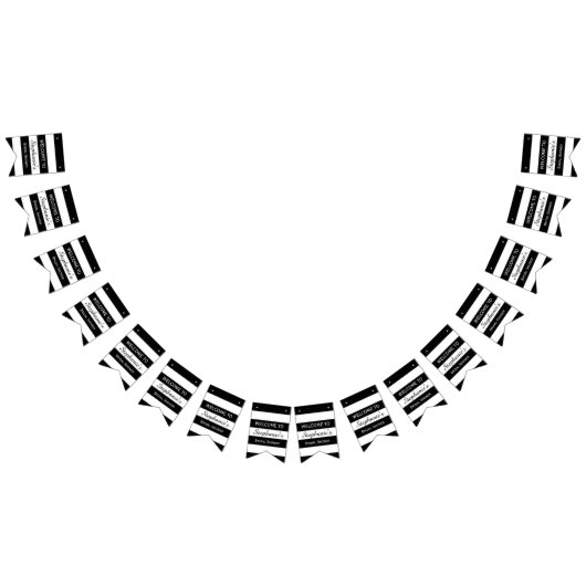 Vrijgezellenfeest met zwarte en witte streep vlaggetjes (Alle)