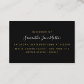 Vrijgezellenfeest met zwarte & gouddiamant - Ticke Visitekaartje (Achterkant)