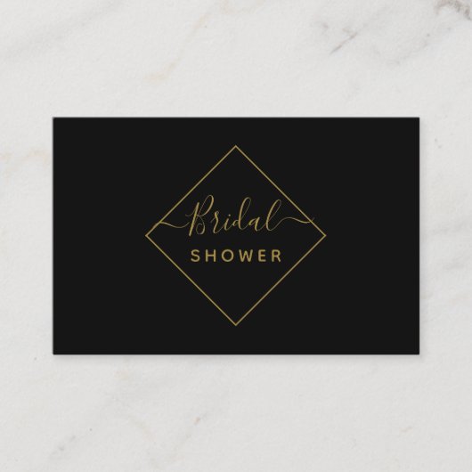 Vrijgezellenfeest met zwarte & gouddiamant - Ticke Visitekaartje (Voorkant)