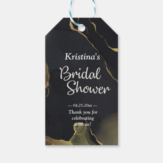 vrijgezellenfeest met zwarte & goudkleur Gift-Labe Cadeaulabel (Voorkant)