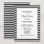 Vrijgezellenfeest met zwarte/witte strepen kaart (Voorkant / Achterkant)