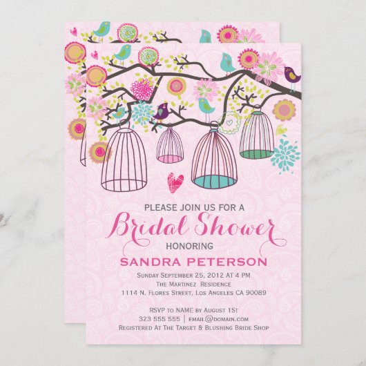 Vrijgezellenfeest met zweetkooien en retrorbloemen kaart (Voorkant / Achterkant)