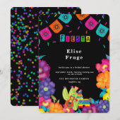 Vrijgezellenfeest Mexican Fiesta Vivid Florals Kaart (Voorkant / Achterkant)