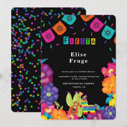 Vrijgezellenfeest Mexican Fiesta Vivid Florals Kaart (Voorkant / Achterkant)