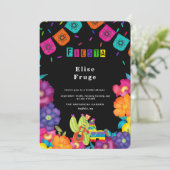 Vrijgezellenfeest Mexican Fiesta Vivid Florals Kaart (Staand voorkant)