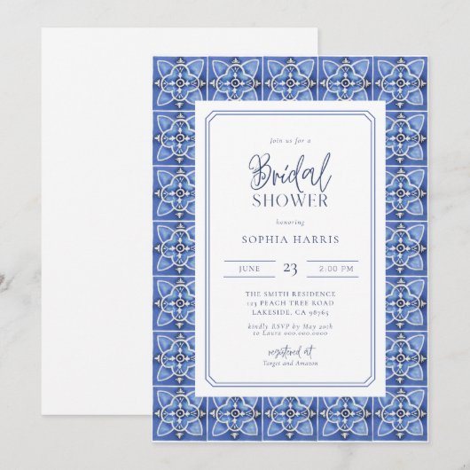 Vrijgezellenfeest Middellandse Tegels Kaart (Voorkant / Achterkant)