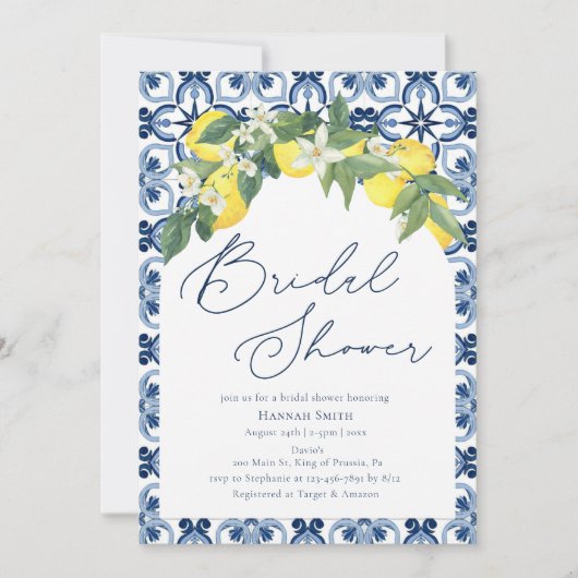 Vrijgezellenfeest Middellandse Zee Lemon Main Sque Kaart (Voorkant)