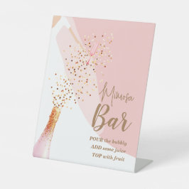 Vrijgezellenfeest Mimosa Bar Blush Pink Reclamebord Met Voetstuk