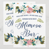 Vrijgezellenfeest Mimosa Bar Kaart (Voorkant / Achterkant)