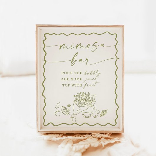 Vrijgezellenfeest Mimosa Bar Sign, Boerenmarkt Poster