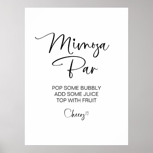 Vrijgezellenfeest Mimosa Bar Teken Poster (Voorkant)