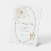 Vrijgezellenfeest Mimosa Bar Teken Reclamebord Met Voetstuk (Voorkant)