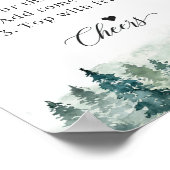 Vrijgezellenfeest Mimosa Bar Winter Pine Trees Poster (Hoek)