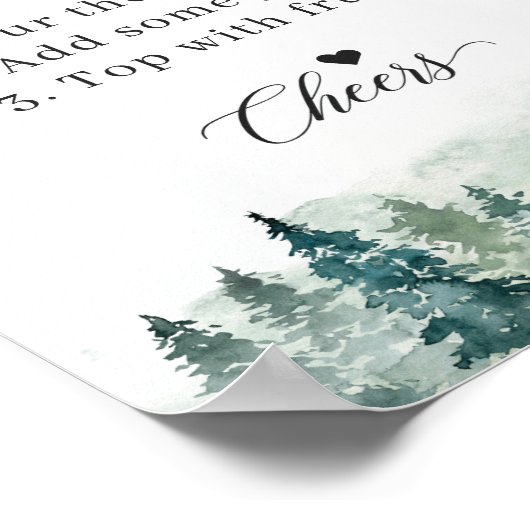 Vrijgezellenfeest Mimosa Bar Winter Pine Trees Poster (Hoek)