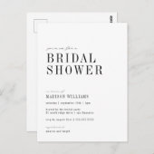 VRIJGEZELLENFEEST | Minimalistisch zwart-wit Briefkaart (Voorkant / Achterkant)