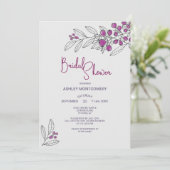 Vrijgezellenfeest minimalistische Paarse bladeren  Kaart (Staand voorkant)