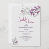 Vrijgezellenfeest minimalistische Paarse bladeren  Kaart (Voorkant)