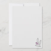 Vrijgezellenfeest minimalistische Paarse bladeren  Kaart (Achterkant)