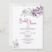 Vrijgezellenfeest minimalistische Paarse bladeren  Kaart (Voorkant)