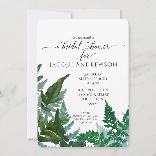 vrijgezellenfeest Mint Fern Foliage Forest Botanic Kaart (Voorkant)