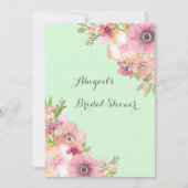 Vrijgezellenfeest Mint Green Rustic Pink Flowers Kaart (Voorkant)
