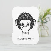 vrijgezellenfeest mister monkey kaart (Staand voorkant)