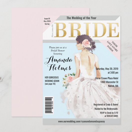 Vrijgezellenfeest Mode Magazine Uitnodiging (Voorkant / Achterkant)