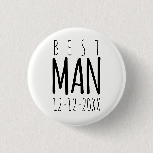Vrijgezellenfeest Modern Best Man Wedding Button (Voorkant)