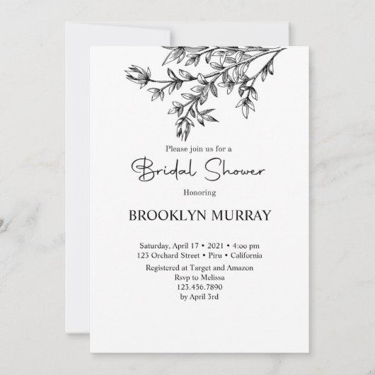 Vrijgezellenfeest, Modern Bruids, Zwart-wit Kaart (Voorkant)