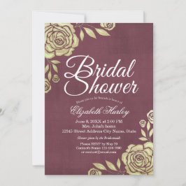 Vrijgezellenfeest Modern Chic Golden Roos Burgundy Kaart