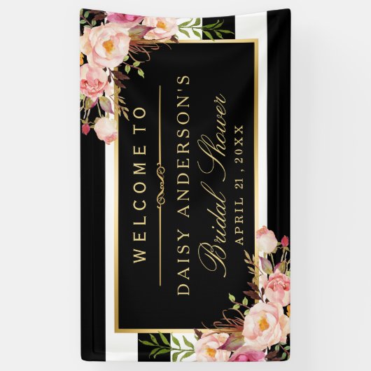 Vrijgezellenfeest Modern  Floral Decor Spandoek (Verticaal)